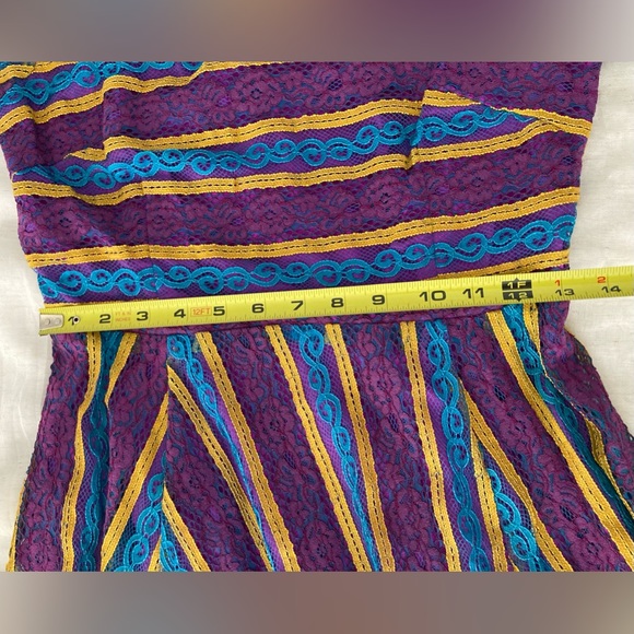 NEXIIA STYLEWE Lace Long-Sleeved Midi Dress Multicolored Stripes NEW - Picture 14 of 16